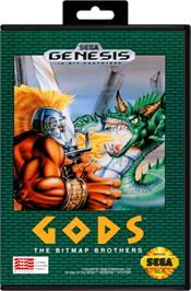 Box cover for Gods on the Sega Genesis.