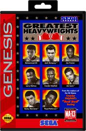 Box cover for Greatest Heavyweights on the Sega Genesis.