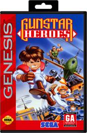 Box cover for Gunstar Heroes on the Sega Genesis.