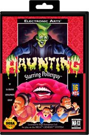 Box cover for Haunting Starring Polterguy on the Sega Genesis.
