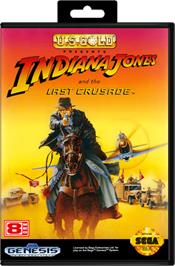 Box cover for Indiana Jones and the Last Crusade: The Action Game on the Sega Genesis.