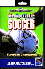 Box cover for International Sensible Soccer on the Sega Genesis.