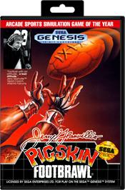 Box cover for Jerry Glanville's Pigskin Footbrawl on the Sega Genesis.