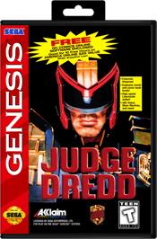 Box cover for Judge Dredd on the Sega Genesis.