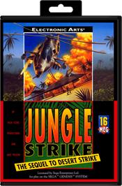 Box cover for Jungle Strike on the Sega Genesis.