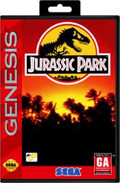 Box cover for Jurassic Park on the Sega Genesis.