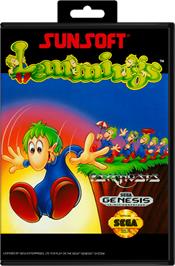 Box cover for Lemmings on the Sega Genesis.