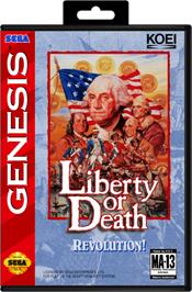 Box cover for Liberty or Death on the Sega Genesis.