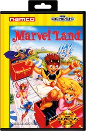 Box cover for Marvel Land on the Sega Genesis.