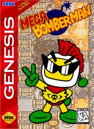 Box cover for Mega Bomberman on the Sega Genesis.