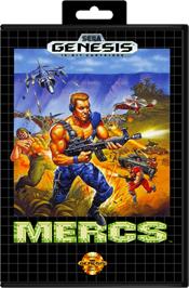 Box cover for Mercs on the Sega Genesis.