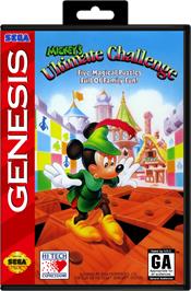 Box cover for Mickey's Ultimate Challenge on the Sega Genesis.