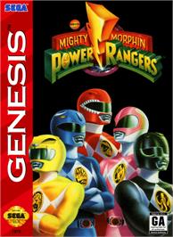Box cover for Mighty Morphin Power Rangers on the Sega Genesis.