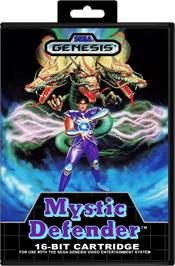 Box cover for Mystic Defender on the Sega Genesis.