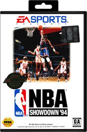 Box cover for NBA Showdown on the Sega Genesis.
