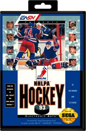 Box cover for NHLPA Hockey '93 on the Sega Genesis.