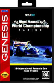 Box cover for Nigel Mansell's World Championship on the Sega Genesis.