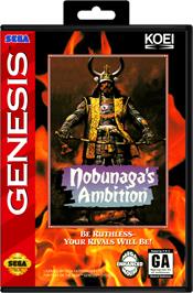 Box cover for Nobunaga's Ambition on the Sega Genesis.