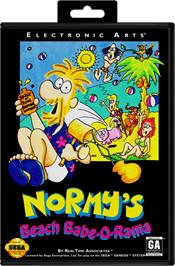 Box cover for Normy's Beach Babe-O-Rama on the Sega Genesis.