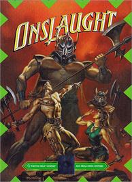 Box cover for Onslaught on the Sega Genesis.
