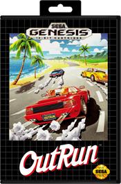 Box cover for Out Run on the Sega Genesis.