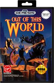 Box cover for Out of This World on the Sega Genesis.