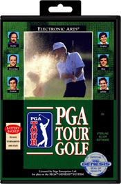 Box cover for PGA Tour Golf on the Sega Genesis.