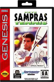 Box cover for Pete Sampras Tennis on the Sega Genesis.