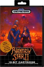 Box cover for Phantasy Star 2 on the Sega Genesis.