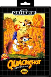 Box cover for QuackShot starring Donald Duck on the Sega Genesis.