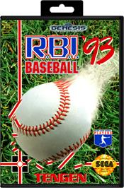 Box cover for R.B.I. Baseball '93 on the Sega Genesis.