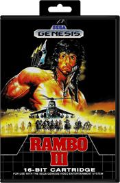 Box cover for Rambo III on the Sega Genesis.