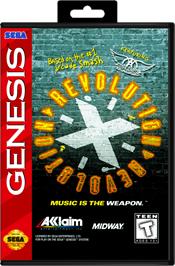 Box cover for Revolution X on the Sega Genesis.