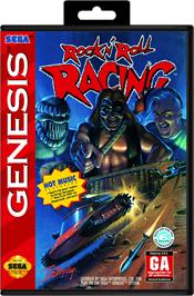 Box cover for Rock 'n Roll Racing on the Sega Genesis.