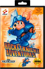 Box cover for Rocket Knight Adventures on the Sega Genesis.