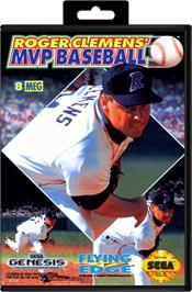 Box cover for Roger Clemens' MVP Baseball on the Sega Genesis.