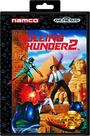 Box cover for Rolling Thunder 2 on the Sega Genesis.