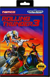 Box cover for Rolling Thunder 3 on the Sega Genesis.