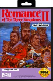 Box cover for Romance of the Three Kingdoms 2 on the Sega Genesis.