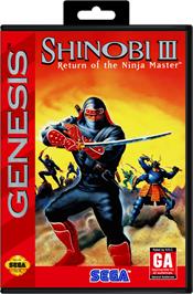 Box cover for Shinobi III on the Sega Genesis.