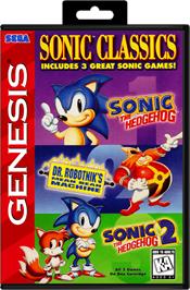 Box cover for Sonic Classics on the Sega Genesis.