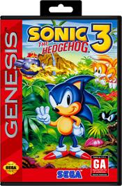 Box cover for Sonic The Hedgehog 3 on the Sega Genesis.