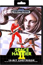 Box cover for Space Harrier II on the Sega Genesis.
