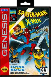 Box cover for Spider-Man and the X-Men: Arcade's Revenge on the Sega Genesis.