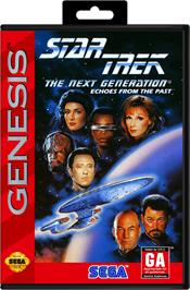 Box cover for Star Trek The Next Generation - Echoes from the Past on the Sega Genesis.