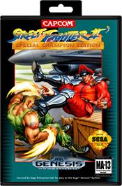 Box cover for Street Fighter II' - Champion Edition on the Sega Genesis.