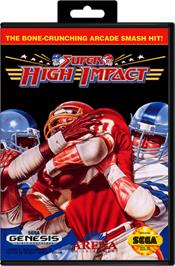 Box cover for Super High Impact on the Sega Genesis.