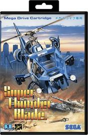 Box cover for Super Thunder Blade on the Sega Genesis.