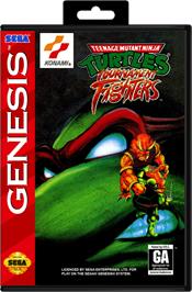 Box cover for Teenage Mutant Ninja Turtles: Tournament Fighters on the Sega Genesis.