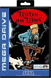 Box cover for Tintin in Tibet on the Sega Genesis.